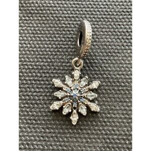 Pandora Snowflake Charm ALE 925 sterling silver and blue crystals